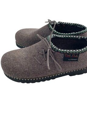 Wild N' Wooly by Stegmann Lace Up Walking Shoes Size 6 Womens Gray Wool Felt